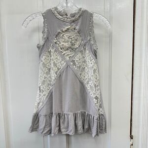 Hayden girl's crocheted blouse top gray fully lined girl's 11/12‎